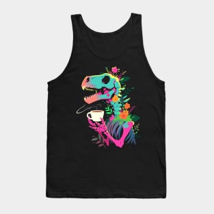 Funny Skeleton Dinosaur Costume Goth Men Women Halloween Tank Top